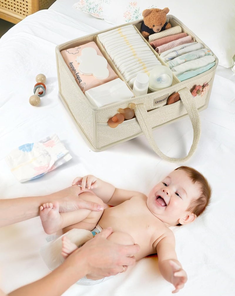 URMYWO Diaper Caddy Organizer - Portable Baby Diaper Caddy with Handle, Large Nursery Organizer Storage Basket for Newborn Essentials, Baby Registry Must Have Shower Gift for Home and Car Travel - Image 3